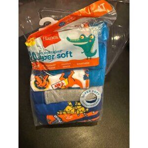 Hanes Toddler Boys Tagless Briefs 9-Pack Super Soft Dinosaur Prints & Solids